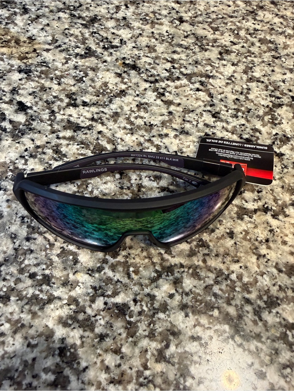 Rawlings Youth Black Mirrored Shield Baseball Sunglasses NWT